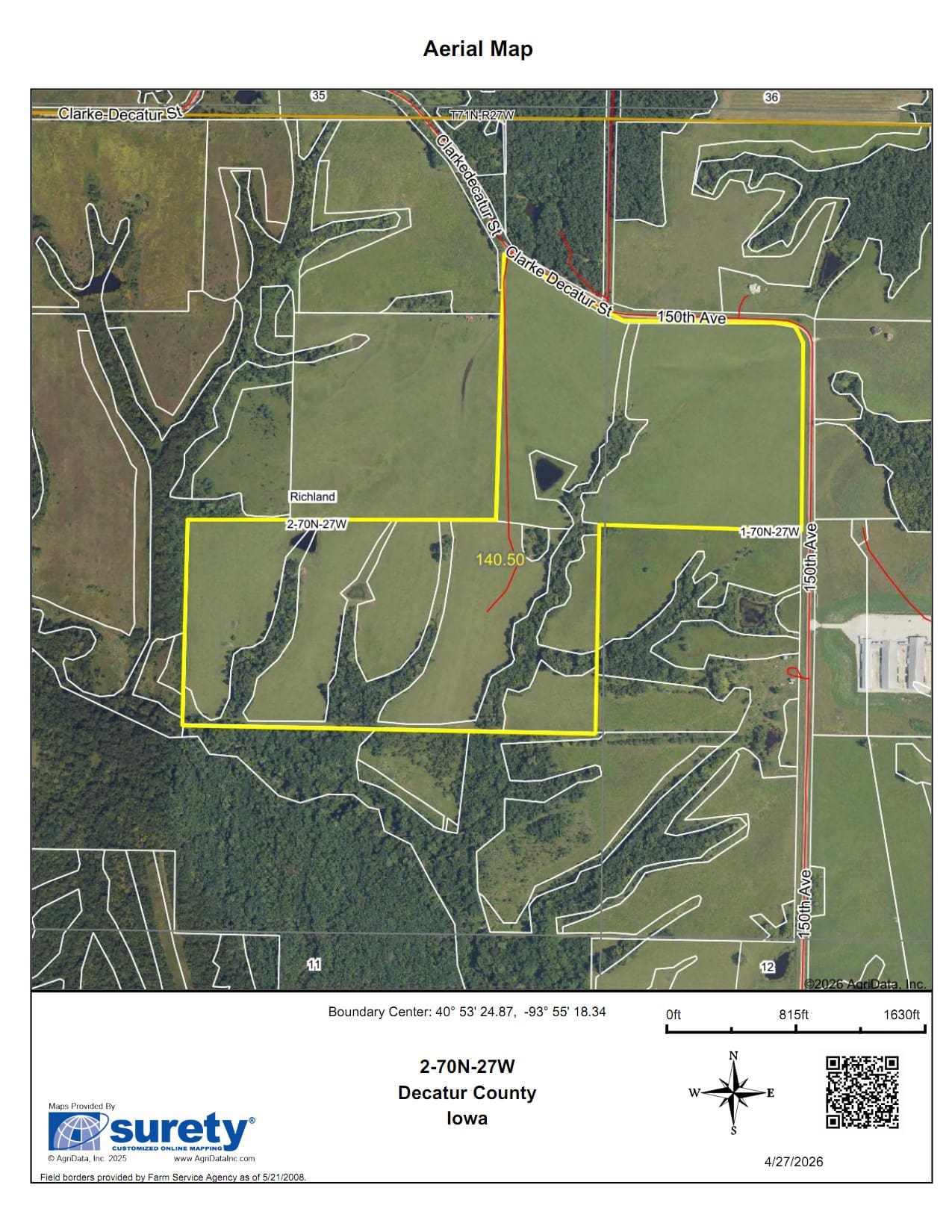 FOR SALE: 140.50 Taxable Acres - Decatur Co, IA - PENDING - Rice ...